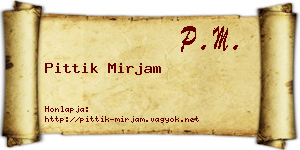 Pittik Mirjam névjegykártya